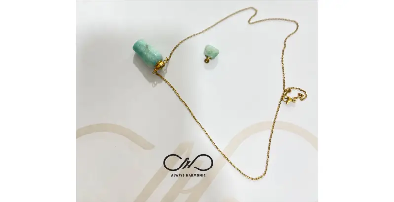 جا عطری سنگی با سنگ آمازونیت (گردنبد) کدAm01